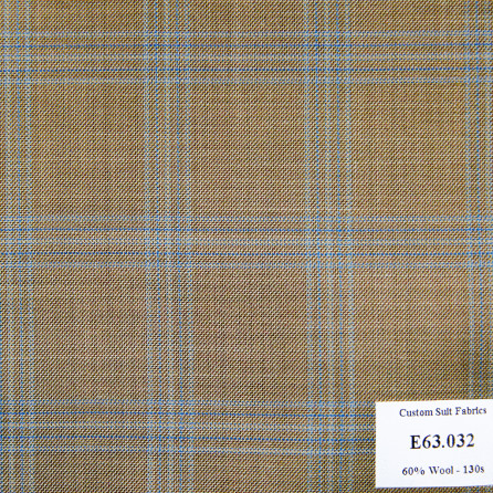 E63.032 Kevinlli V5 - Vải Suit 60% Wool - Vàng Caro